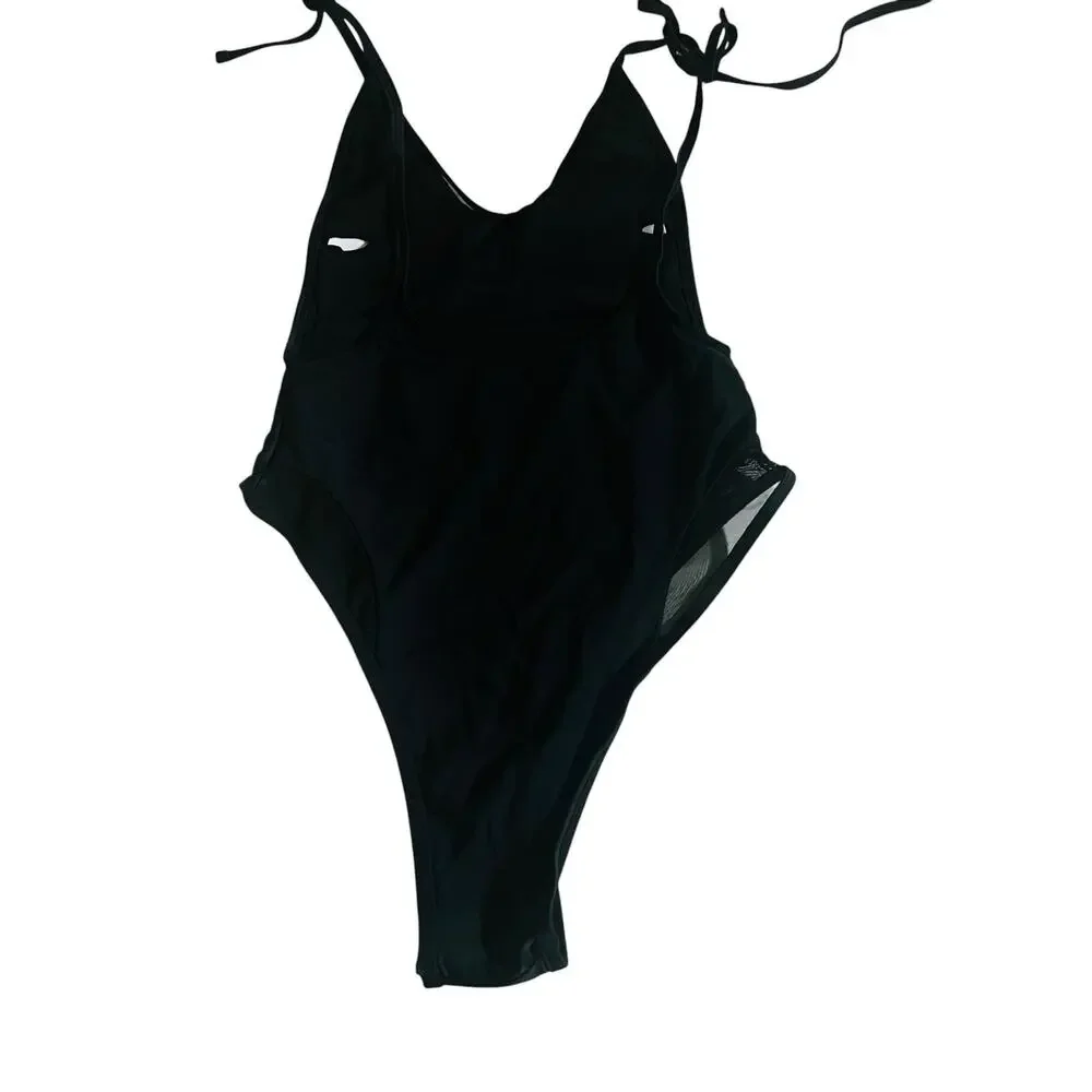 NN Body Black Mesh Detail One Piece Swimsuit Size S Small NEW